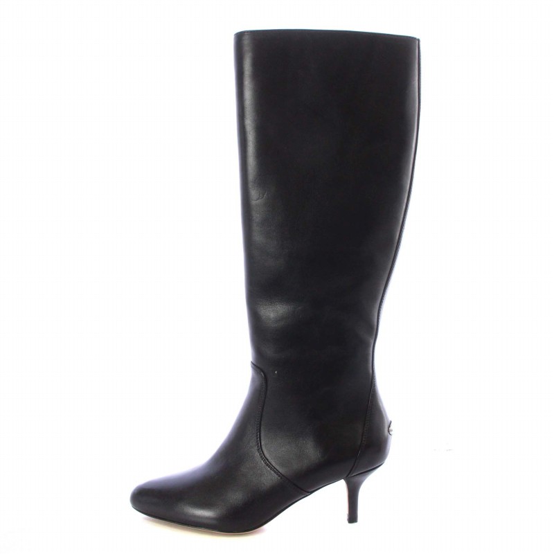 コーチブーツ COACH 黒 レザー ジッパー付き ロングブーツ 公式】COACH