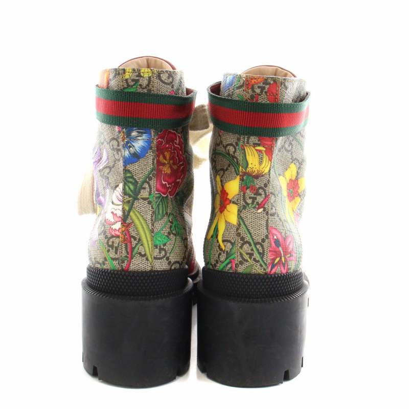 未使用 グッチ GUCCI フローラル プリント ショートブーツ 602184 未使用 グッチ GUCCI フローラル プリント ショートブーツ 602184