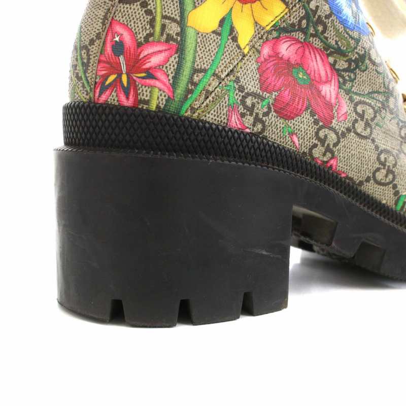 未使用 グッチ GUCCI フローラル プリント ショートブーツ 602184 未使用 グッチ GUCCI フローラル プリント ショートブーツ 602184