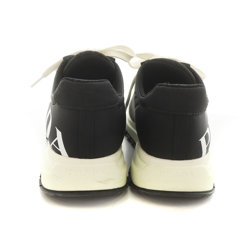プラダ PRADA スニーカー ロゴ ナイロン 35 22cm 黒 ブラック 白