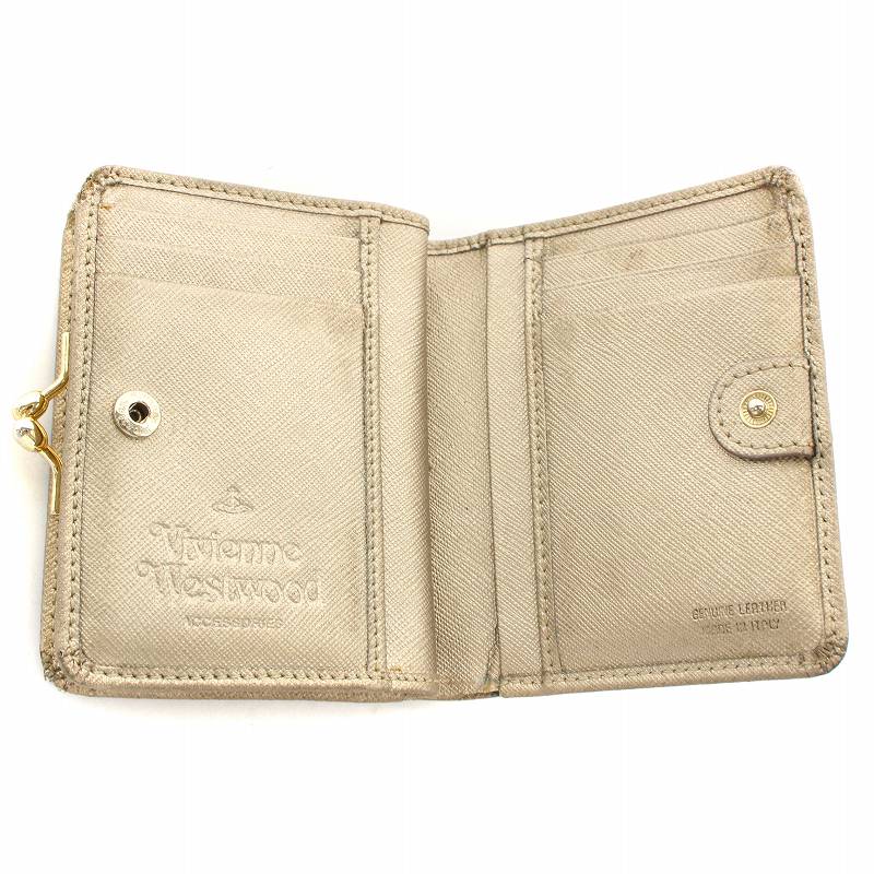 美品 Vivienne Westwood 二つ折り財布 がま口 ゴールドオーブ Vivienne Westwood ヴィヴィアンウエストウッド 二つ折り財布