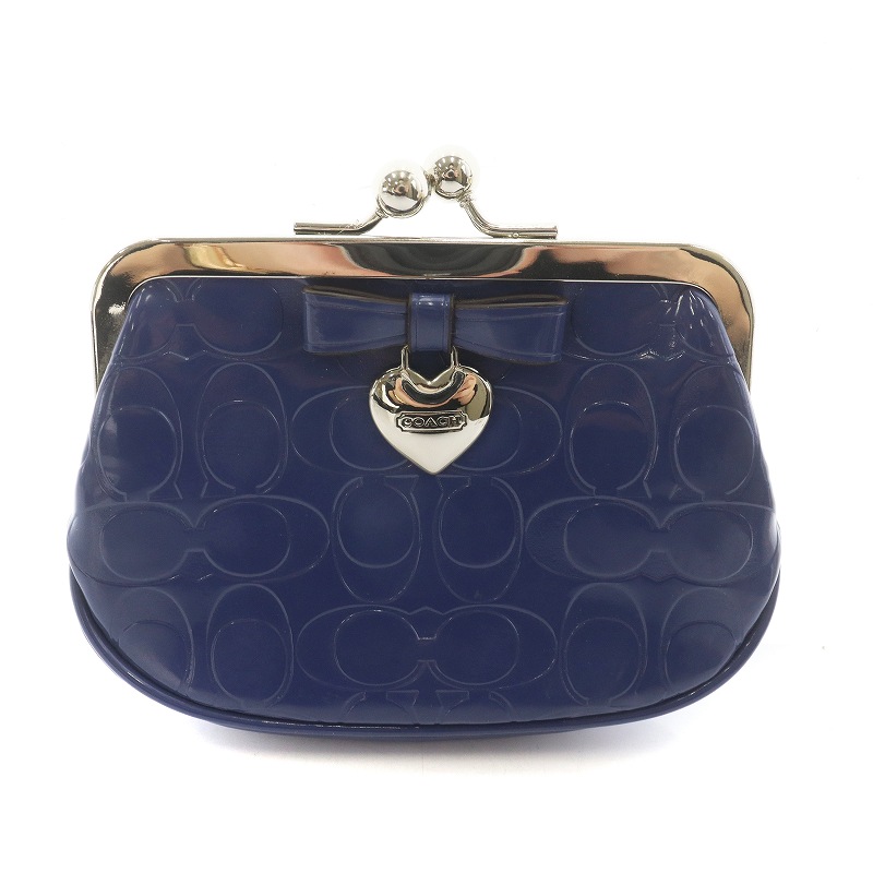極美品✨　COACH コーチ　がま口　小銭入れ　コインケース　シグネチャー coach✨がま口 小銭入れ コインケース シグネチャー コーチ 財布