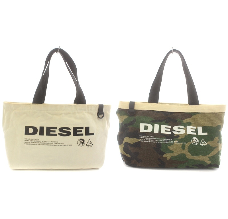 ディーゼル DIESEL トートバッグ リバーシブル カモフラ ロゴプリント 