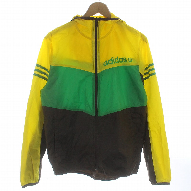 adidas ジップアップジャケット イエロー/グリーン adidas 緑色 ジップアップジャケット - メルカリ