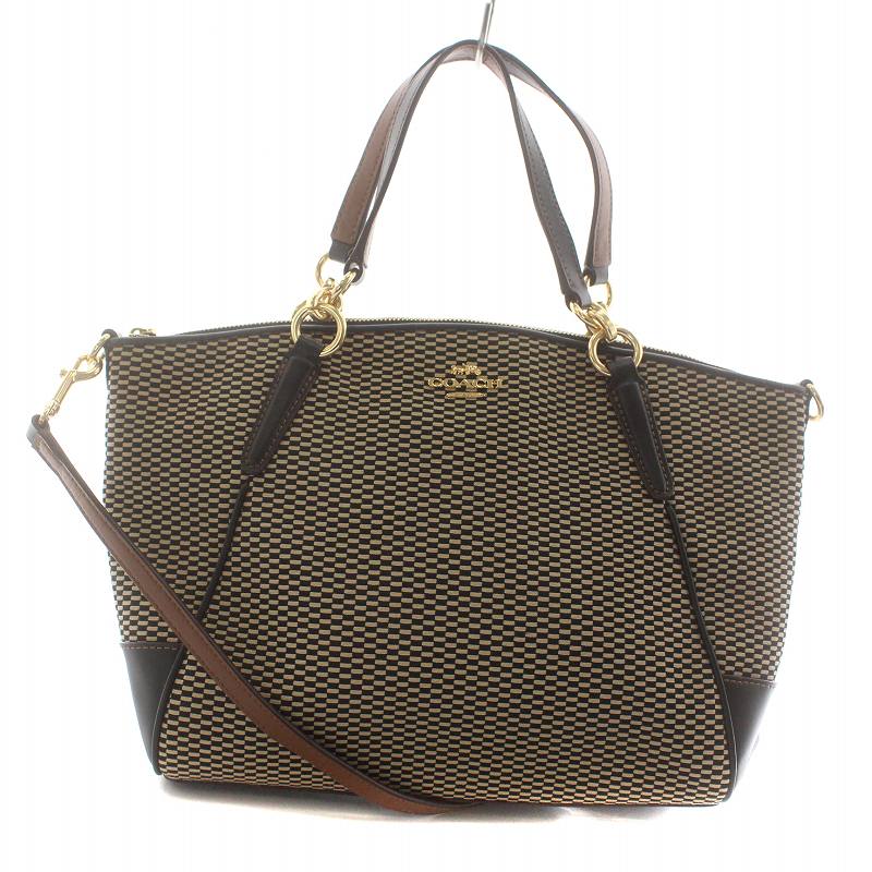 コーチ COACH トートバッグ ショルダー 2WAY キャンバス 黒 ブラック