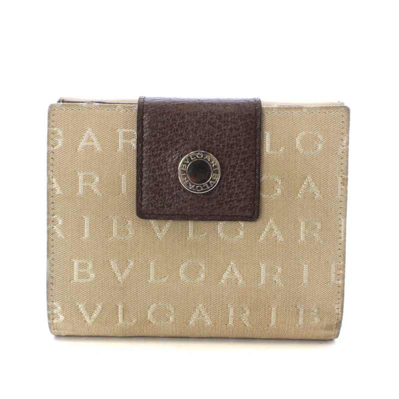 ブルガリ BVLGARI 財布 二つ折り キャンバス ロゴマニア Wホック