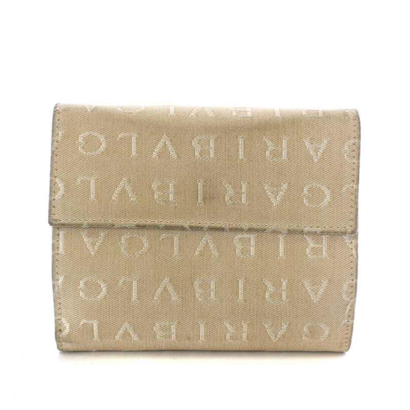 人気の 財布 BVLGARI ブルガリ 二つ折り Wホック ロゴマニア キャンバス 小物