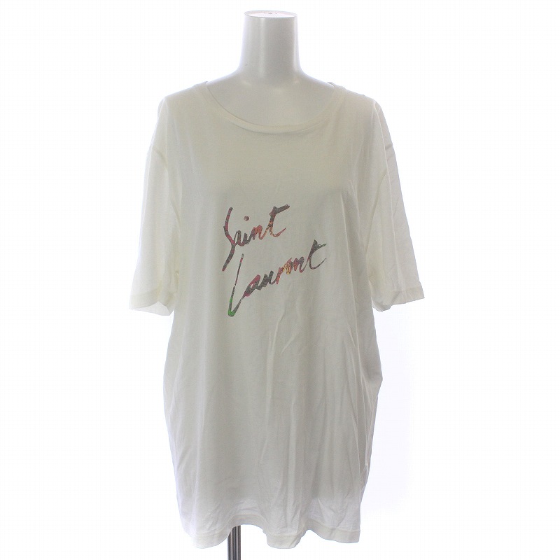 正規品グッチジャパン記載Yves Saint 良し LaurentロゴプリントTシャツ