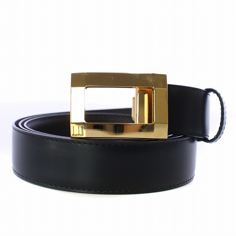 ダンヒル dunhill ベルト レザー 牛革 バックル ゴールドカラー金具 