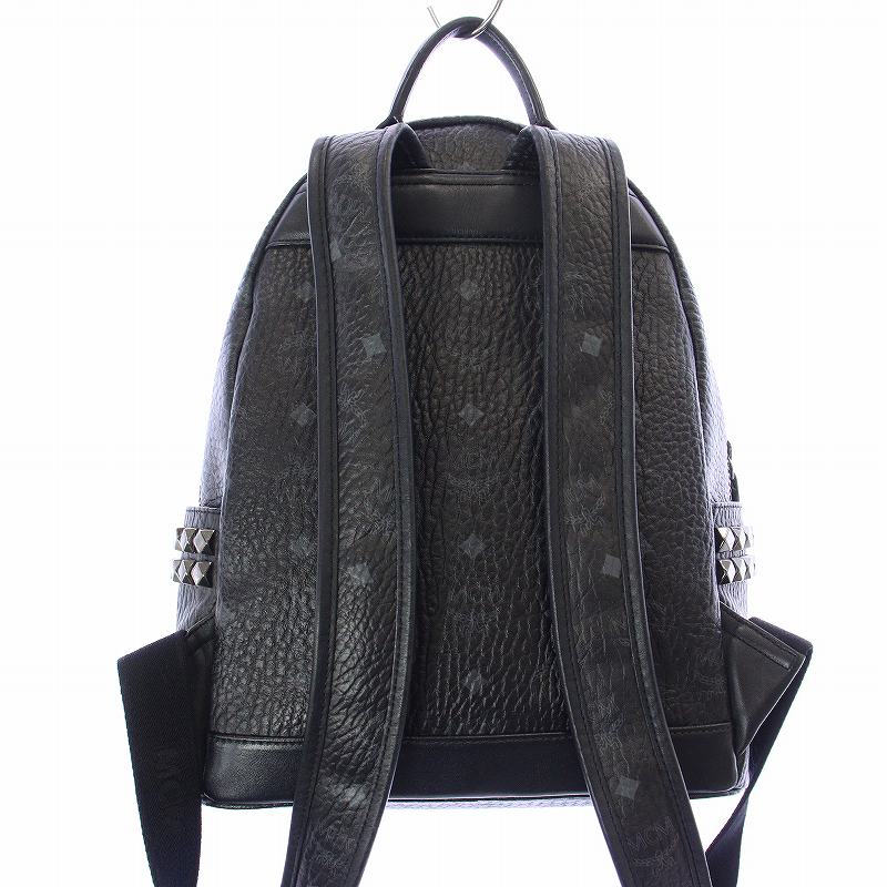 mcm リュック ブラック サイドスタッズ バックパック エムシー