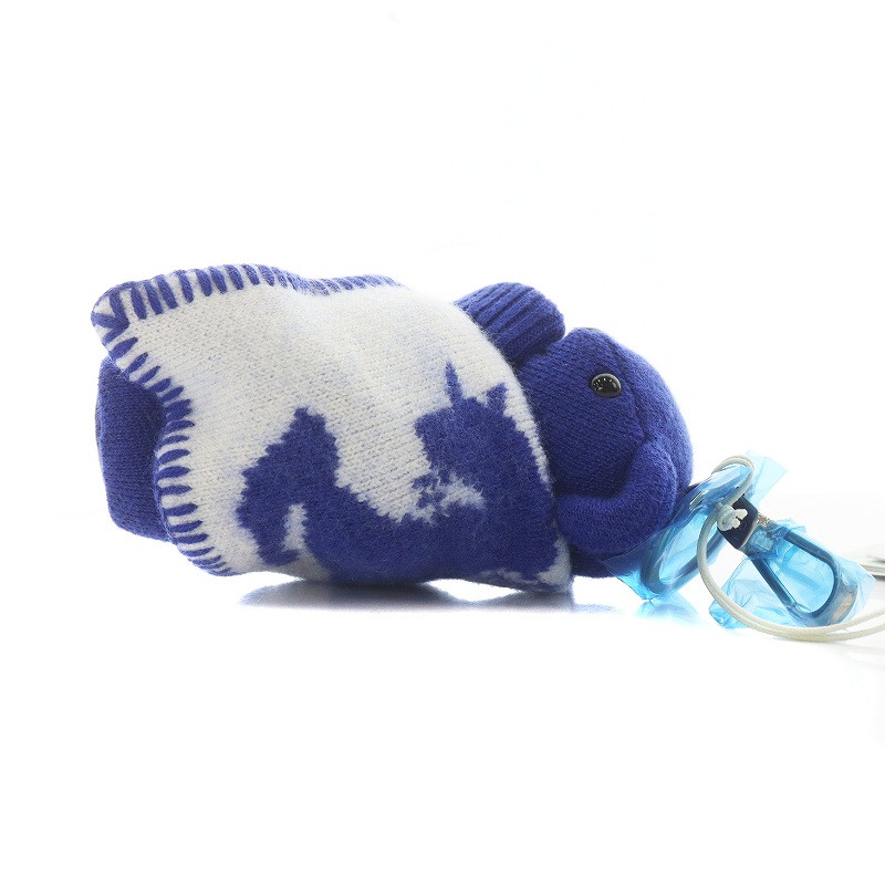 やっかん！BURBERRY 青 ラバー キーホルダー バーバリー BURBERRY 8083891 キーリング Thomas Bear keyring