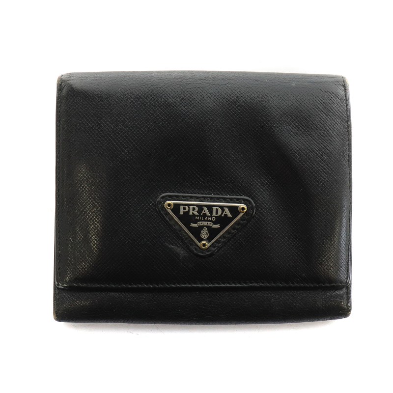 PRADA プラダ 三つ折財布 ナイロントライアングル 三角 ブラック 黒