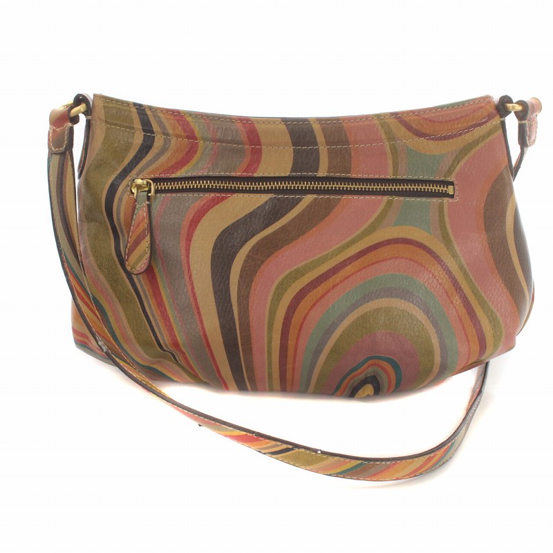 ポールスミス PAUL SMITH ショルダーバッグ レザー マルチストライプ 