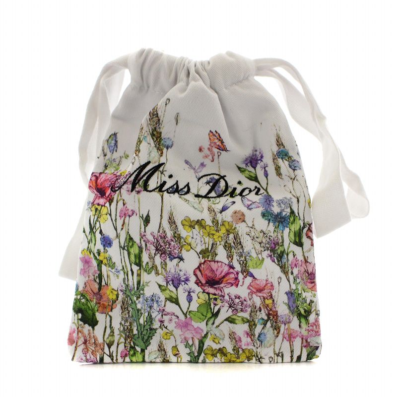 ディオール Dior ノベルティ 巾着 コスメポーチ 化粧ポーチ 花柄 