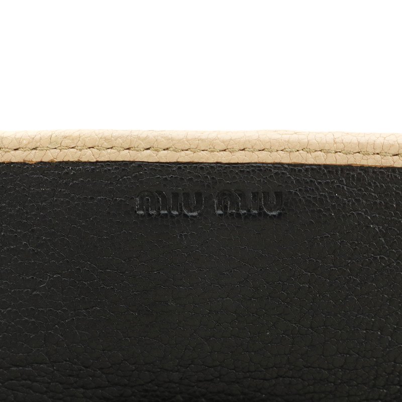 ミュウミュウ miumiu 長財布 ウォレット バイカラー レザー 金属ロゴ