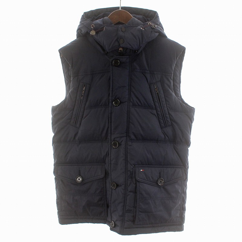 ネイビー フード付きダウンベスト L 美品！L相当！モンクレール ダウン