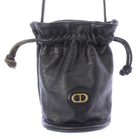 クリスチャンディオール Christian Dior 巾着 ショルダーバッグ レザー  