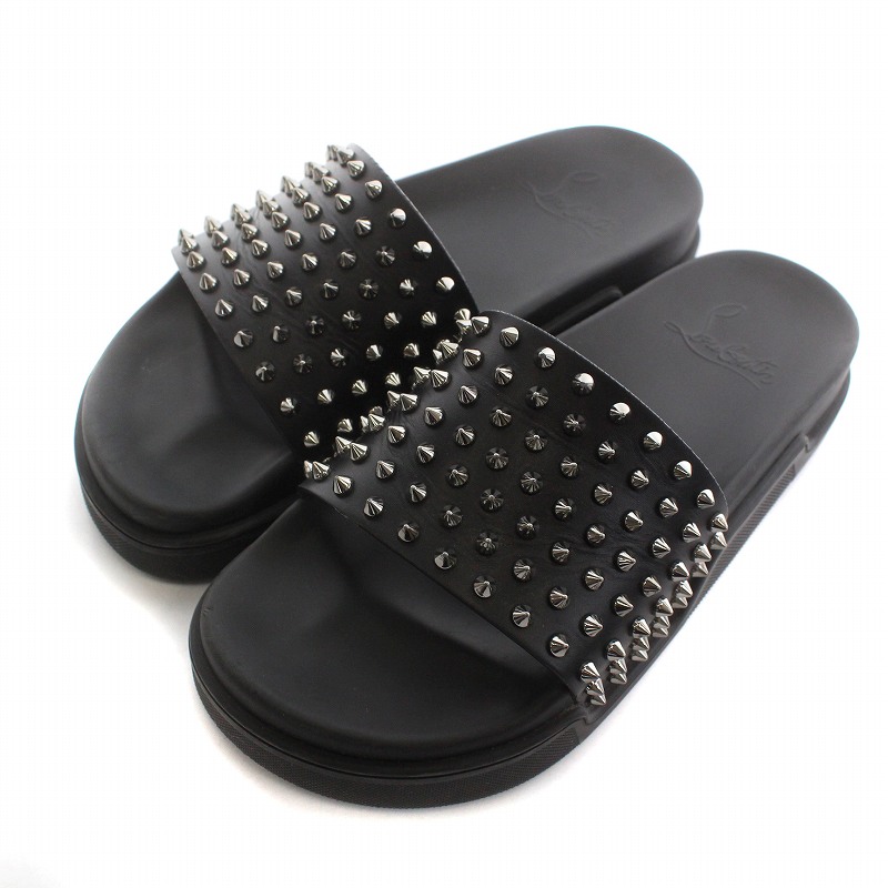 新品 クリスチャンルブタン スタッズ レザーサンダル POOL FUN 40 クリスチャンルブタンPOOL FUN FLAT