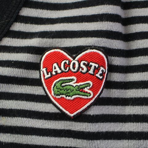 ラコステ LACOSTE ハート シリーズ ボーダー 長袖 カーディガン V 