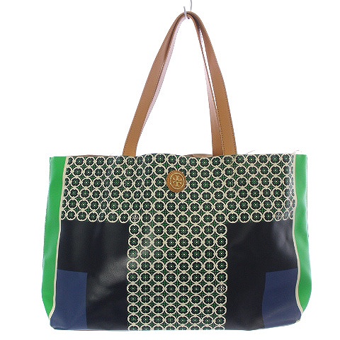トリーバーチ TORY BURCH トートバッグ レザー 総柄 ロゴ ワンポイント 