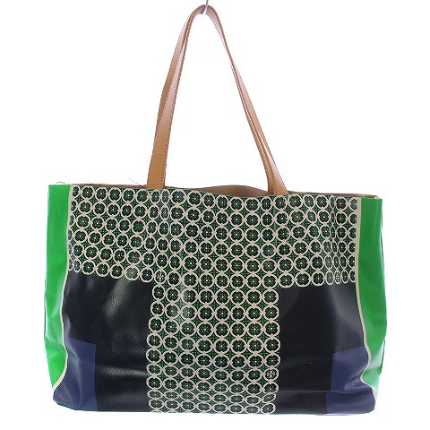 トリーバーチ TORY BURCH トートバッグ レザー 総柄 ロゴ ワンポイント 