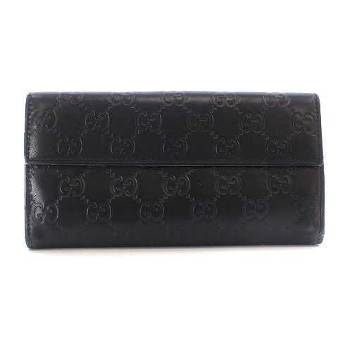 グッチ GUCCI シマ GG 長財布 二つ折り Wホック ラブリーハート レザー  