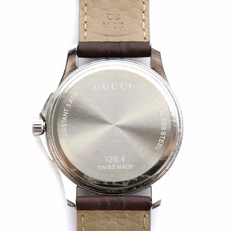 グッチ GUCCI 腕時計 Gタイムレス クオーツ デイト ブラウン文字盤 