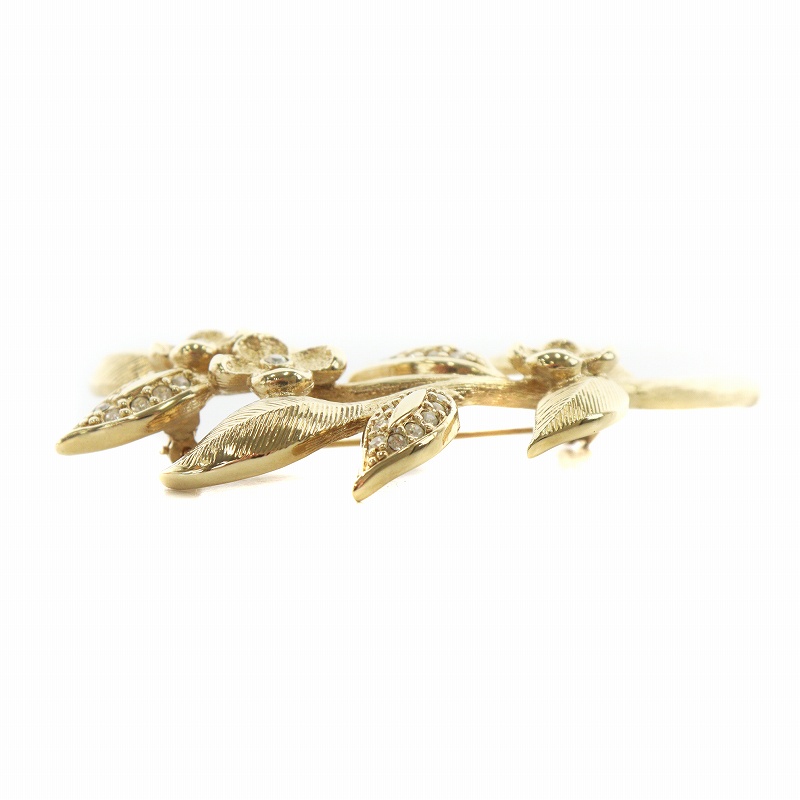 ディオール Dior ブローチ アクセサリー フラワー 花 ラインストーン