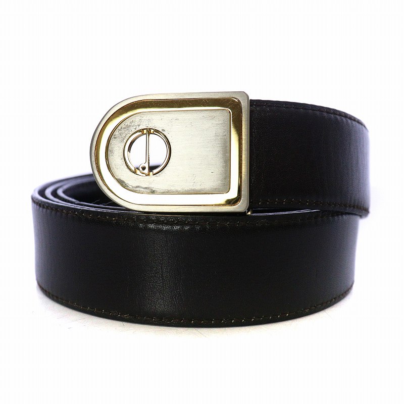 ダンヒル dunhill ベルト レザー ロゴ バックル イタリア製 90/36  