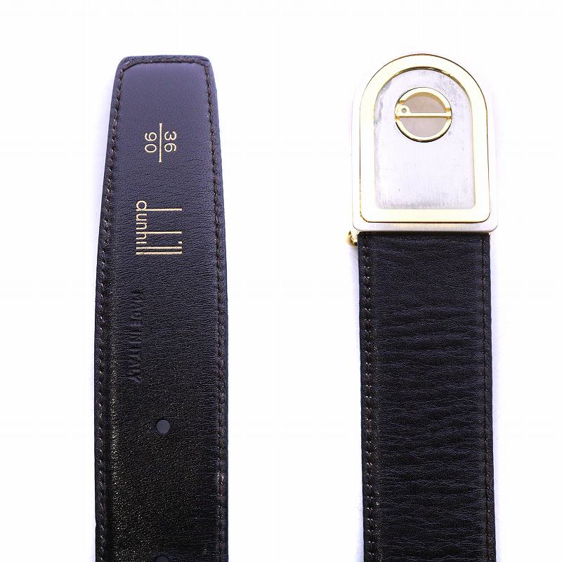 ダンヒル dunhill ベルト レザー ロゴ バックル イタリア製 90/36