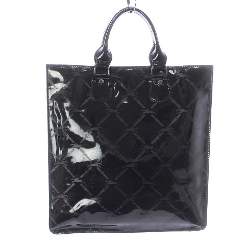 【極美品】ロンシャン ロゴ トートバッグ ブラック ナイロン レザー Longchamp ロンシャン ロゴ トートバッグ ナイロン素材