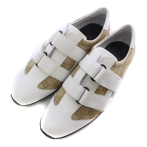 グッチ GUCCI スニーカー ローカット GG ロゴ キャンバス レザー 