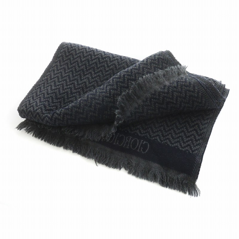 未使用 ジョルジオ アルマーニ ☆ 羊ファー ティペット ブラック 首巻  