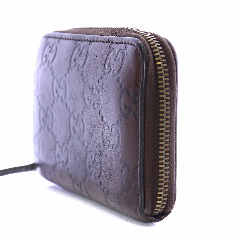 GUCCI グッチ シマ ラウンドファスナー パスケース付き コインケース