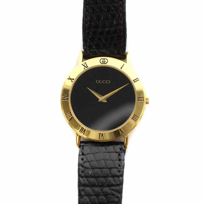 グッチ GUCCI 腕時計 クォーツ 2針 ローマ数字 レザーベルト パイソン 