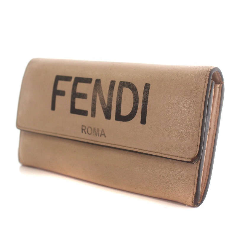 フェンディ FENDI 長財布 二つ折り ロゴプリント コンチネンタル 