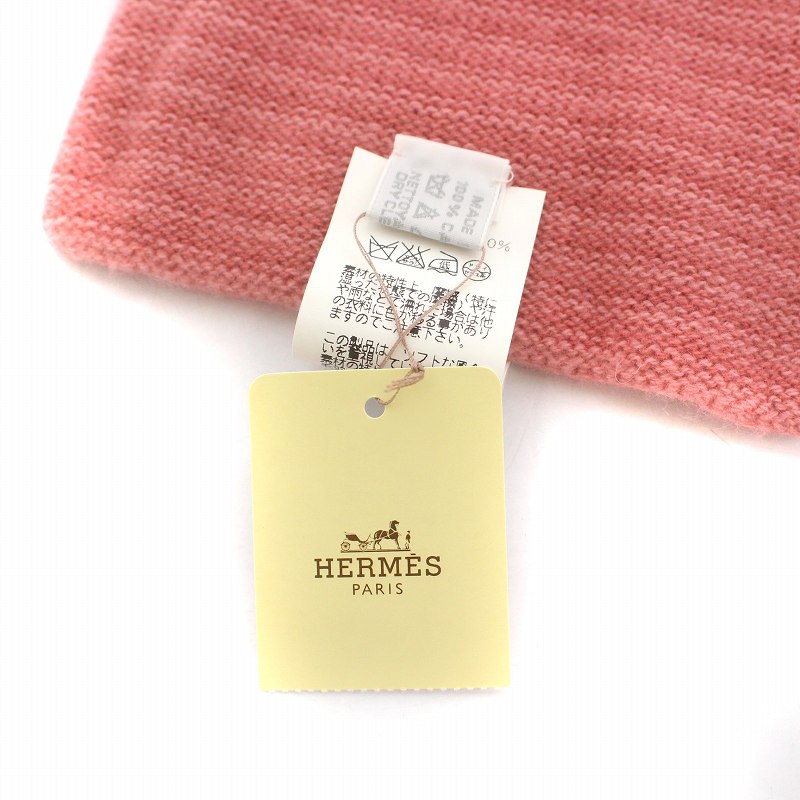 未使用品 エルメス HERMES ベビーマフラー ロゴ カシミア イタリア製