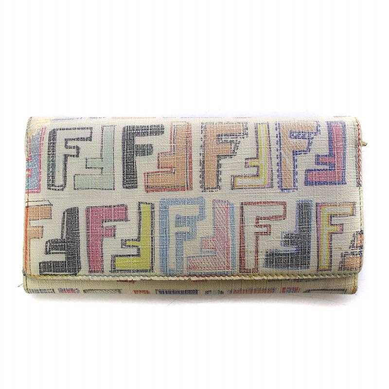 フェンディ FENDI 長財布 ウォレット 総柄 ズッカ イラスト マルチ 