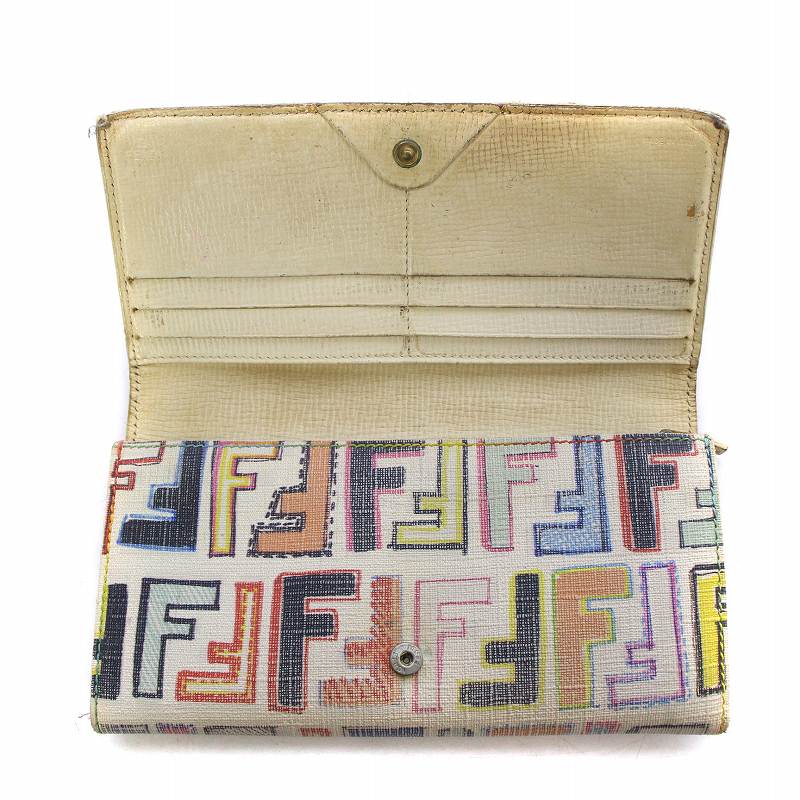 フェンディ FENDI 長財布 ウォレット 総柄 ズッカ イラスト マルチ