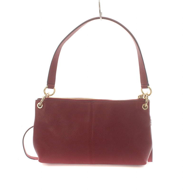 コーチ COACH ショルダーバッグ 馬車ロゴ レザー 赤 レッド 33521 /IR