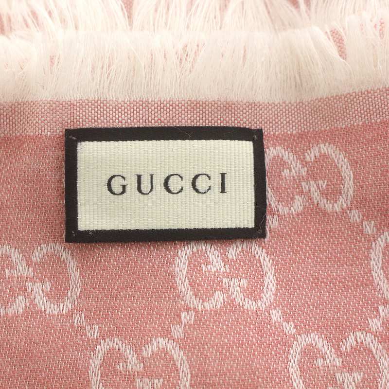 まとめ割10% GUCCI ピンク フリンジ ストール