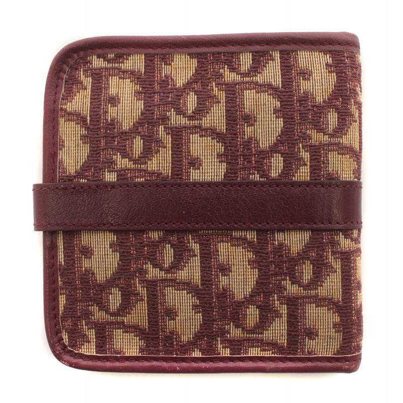 ディオール Dior 二つ折り財布 ウォレット 総柄 トロッター柄  