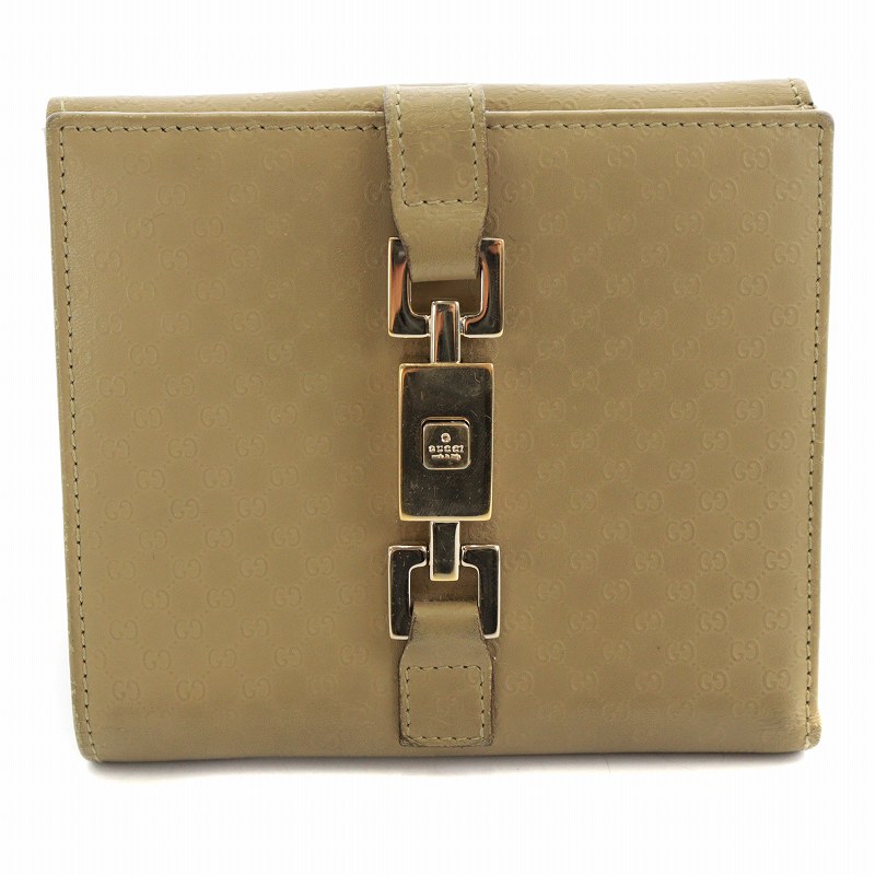 グッチ GUCCI 二つ折り 財布 ジャッキー マイクロGG Wホック ロゴ 