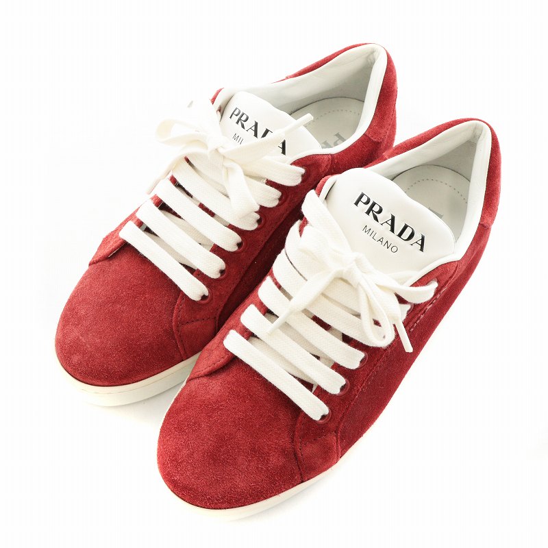 PRADA ホワイト/レッド スニーカー PRADA ホワイト/レッド スニーカー 【公式通販】