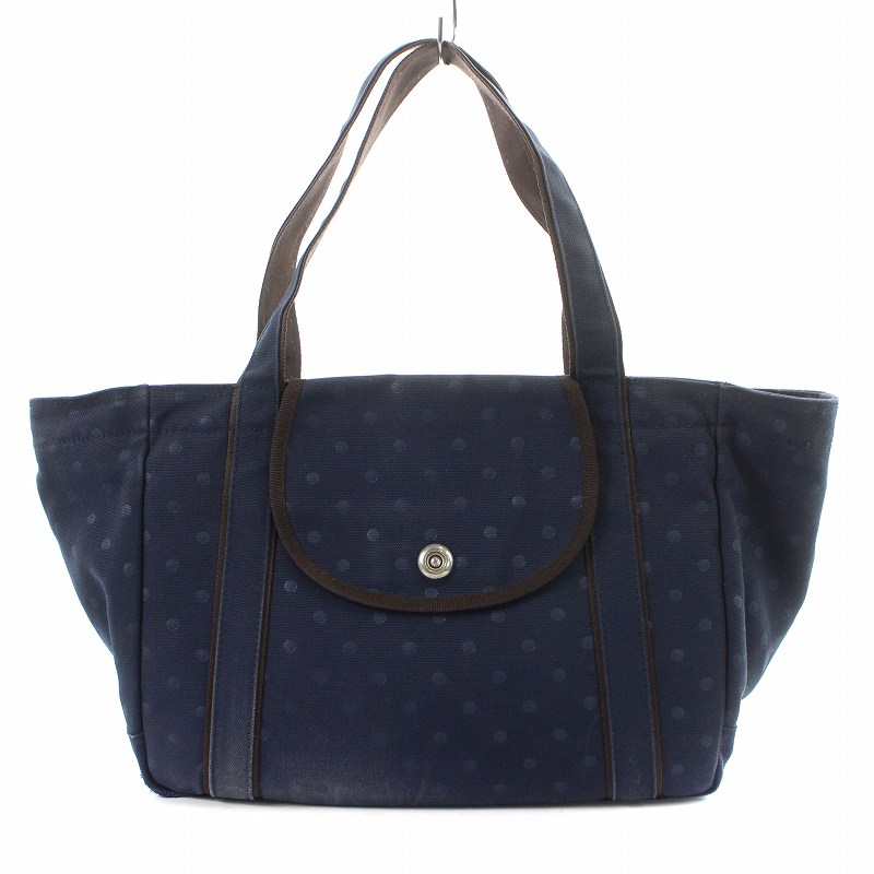 ポーター PORTER GIRL ガール ハンドバッグ ドット柄 キャンバス 紺  