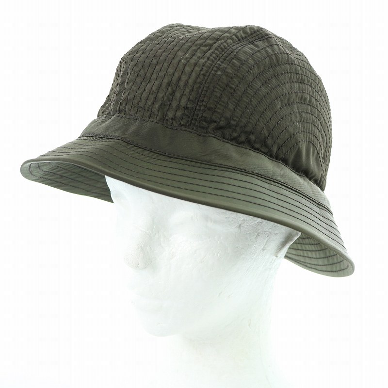 プラダ PRADA バケットハット バケハ サファリ 帽子 ナイロン L カーキ