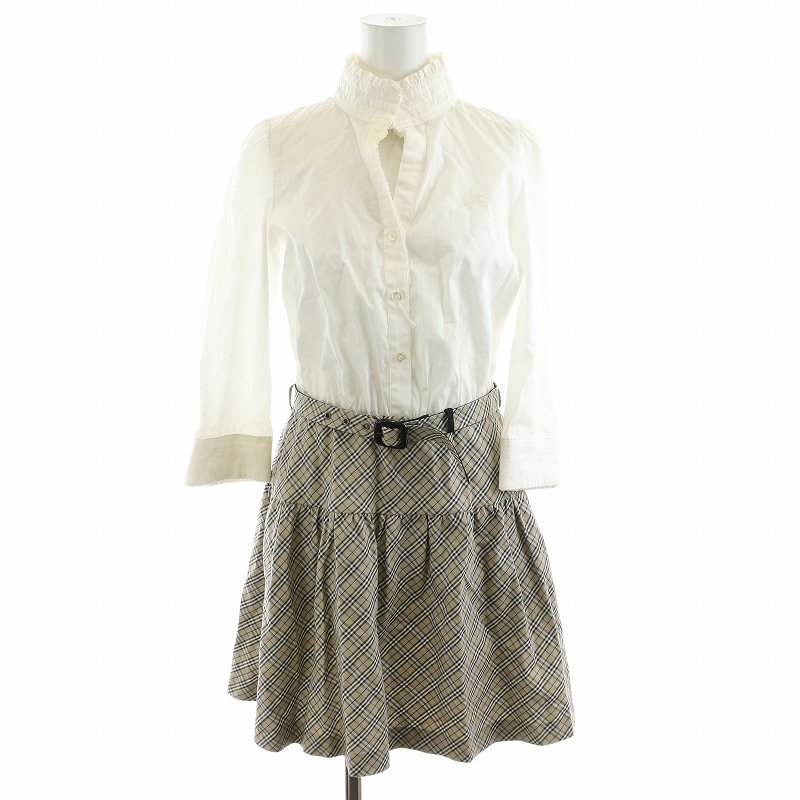 BURBERRYブルーレーベル ベルト付き ノバチェックワンピース 36 美品