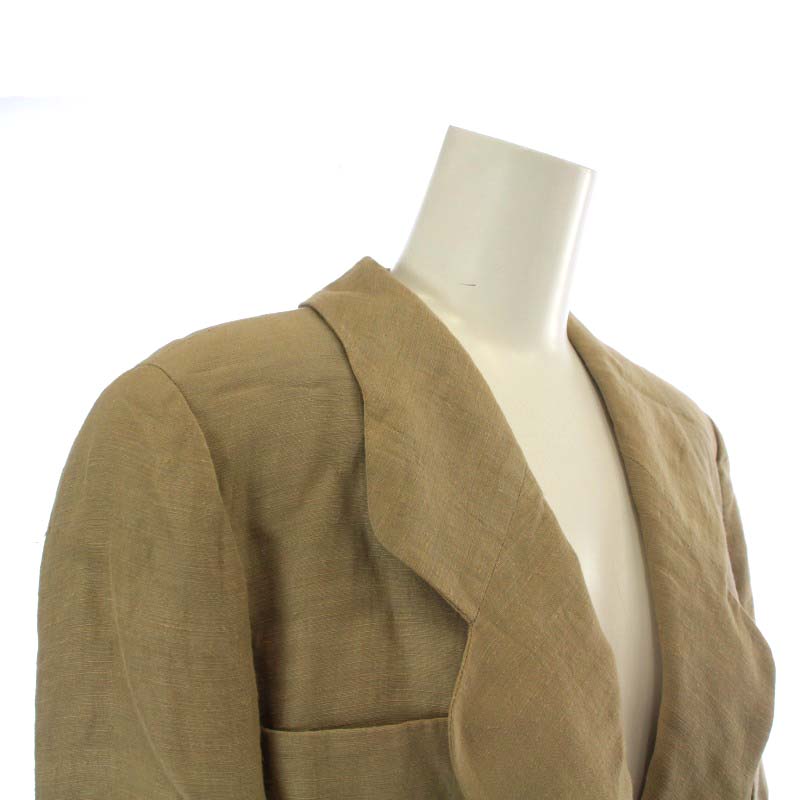 美品/リネン ジョルジオアルマーニ テーラードジャケット XL 50 ベージュ 美品 GIORGIO ARMANI ジョルジオアルマーニ リネンジャケット 麻