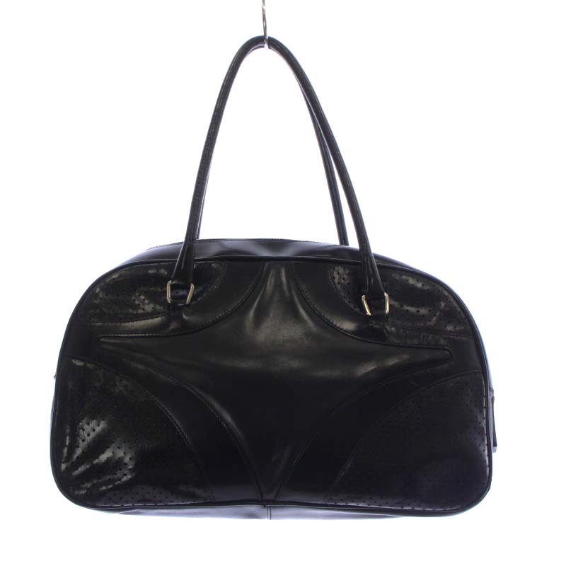 プラダ PRADA ハンドバッグ ボーリングバッグ レザー パンチング