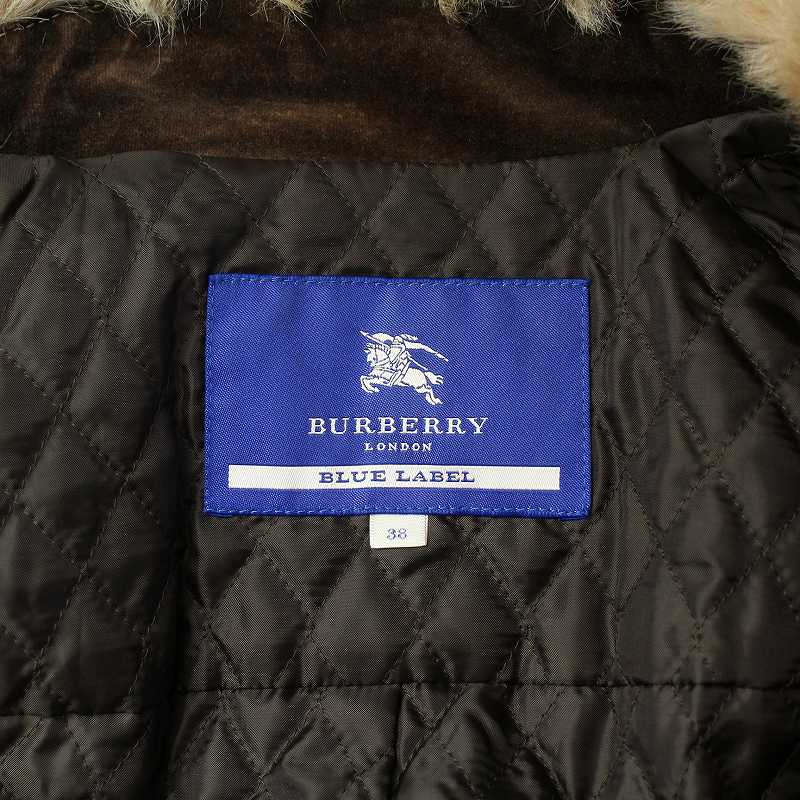 BURBERRY　ブルーレーベル フェイクファーコート キルティング　M BURBERRYブルーレーベル フェイクファーコート キルティングM